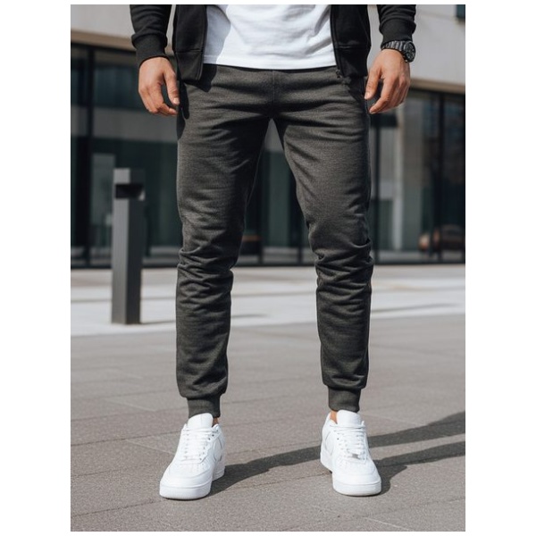 Moderné pánske tepláky v grafitovej farbe - 2XL/3XL