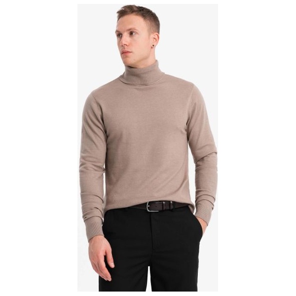 Módny béžový rolák V3 SWTN-0127 - L