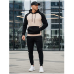 Pánska basic mikina s kapucňou béžovej Dstreet BX5890