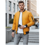 Pánska bomber bunda vo farbe camel.