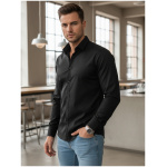 Pánska košeľa slim fit DX2538 – elegantná čierna košeľa