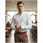 Pánska slim fit vzorovaná košeľa biela Dstreet DX2694