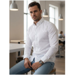 Pánska slim fit vzorovaná košeľa biela Dstreet DX2698