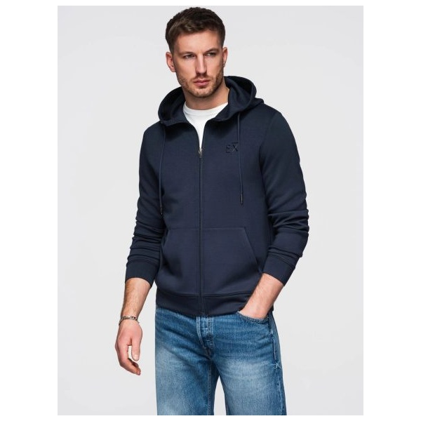 Pánska tmavomodrá mikina na zips V4 SZBC-0196 - S