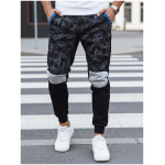 Pánske čierne camo tepláky Dstreet UX4429