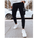 Pánske čierne cargo nohavice Dstreet UX4306