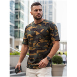 Pánske khaki maskáčové tričko Dstreet RX5594