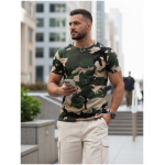 Pánske tričko camo Farba Khaki DSTREET RX5599
