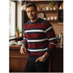 Pánsky červený pásikavý sveter Dstreet WX2264