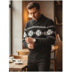 Pánsky čierny sveter so snehovými vločkami Dstreet WX2268