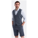 Tmavomodrá elegantná súprava (vesta+ kraťasy) V1 Z112 - S