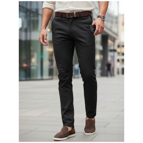Trendy čierne pánske nohavice - 34