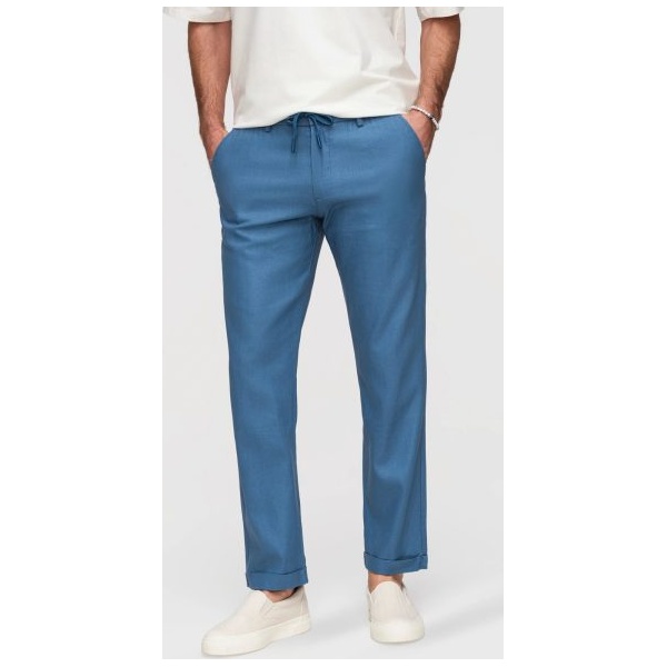 Trendy modré nohavice s pružným pásom V5 P1522 - M