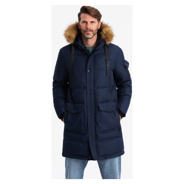 Zimná tmavo modrá parka V1 JALP-0182 - L