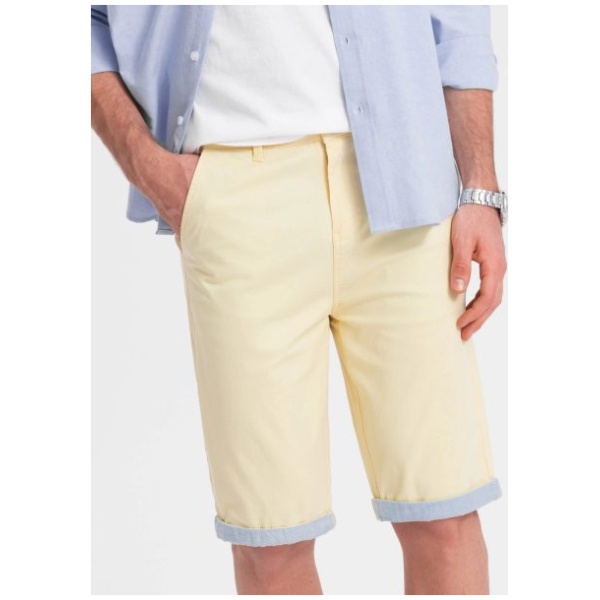 Žlté chinos kraťasy s lemom V7 W421 - 3XL