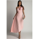 Azzurra Ružové asymetrické šaty s ružou Veľkosť: UNI