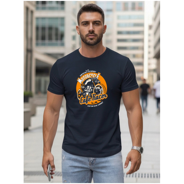 Bedrucktes Herren-T-Shirt navyblau Dstreet NX5095R