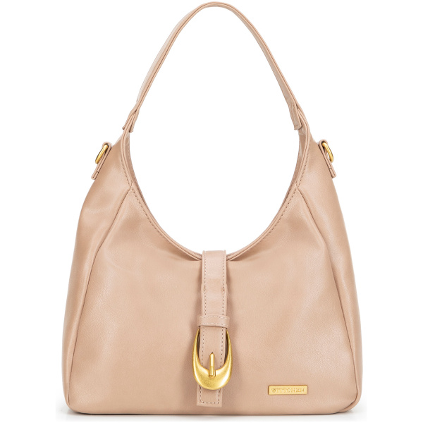 Béžová crossbody kabelka z imitácie kože 101-4Y-423-9