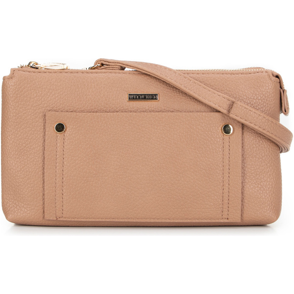Béžová dvojkomorová crossbody kabelka 29-4Y-604-9