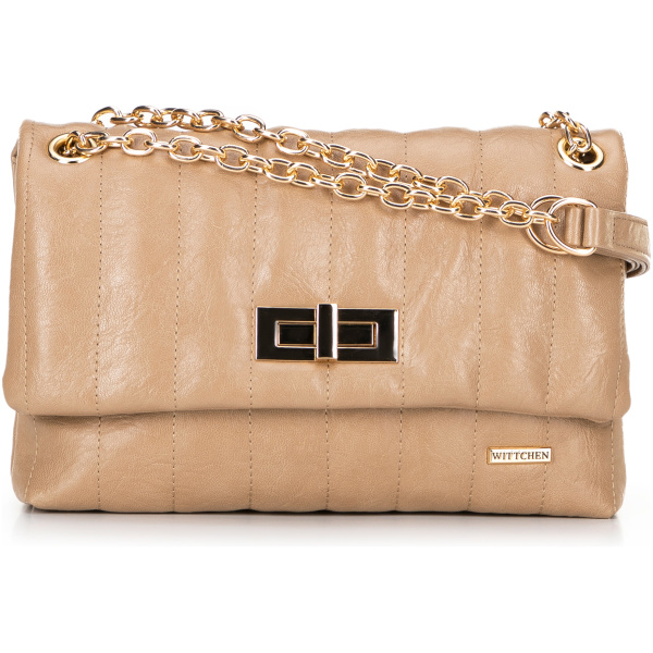 Béžová dvojkomorová crossbody kabelka z imitácie kože 100-4Y-419-9