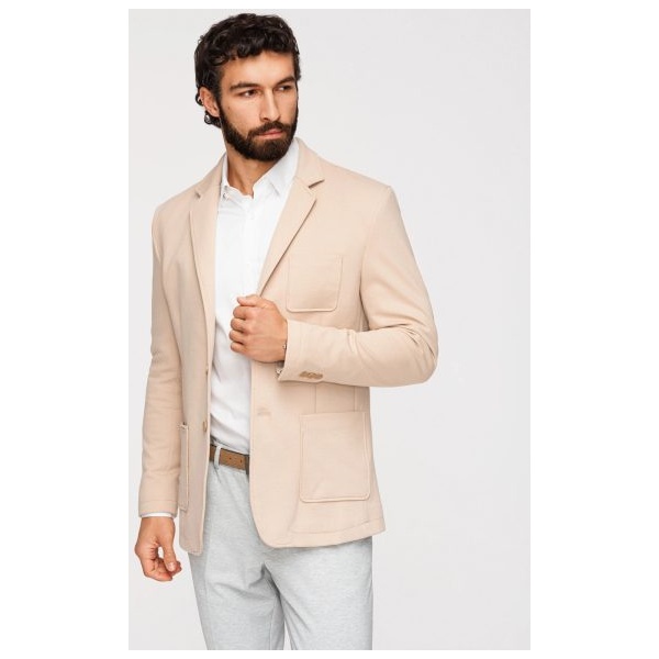 Béžové športové slim fit sako V5 M165 - XL