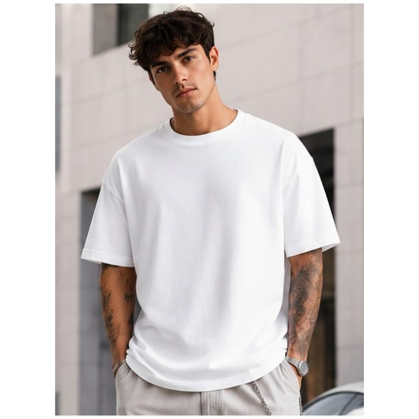 Biele oversize tričko bez potlače - XXL