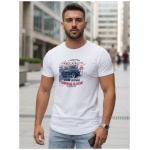 Biele pánske tričko s potlačou VINTAGE CAR - L