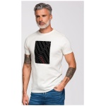 Biele tričko s geometrickou potlačou V1 TSPT-0259 - XXL