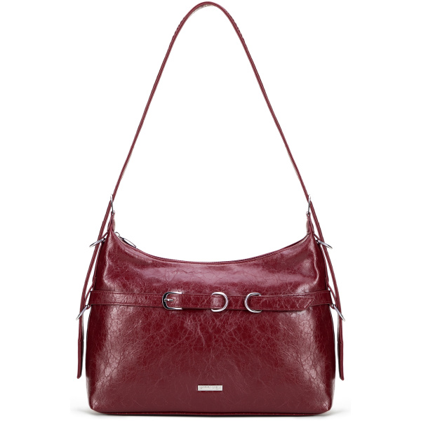 Bordová crossbody kabelka z imitácie kože 101-4Y-406-3