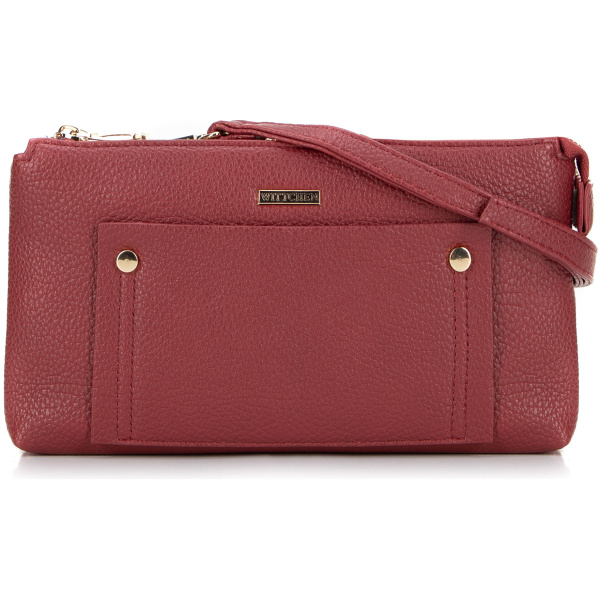 Červená dvojkomorová crossbody kabelka 29-4Y-604-3