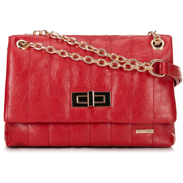 Červená dvojkomorová crossbody kabelka z imitácie kože 100-4Y-419-3