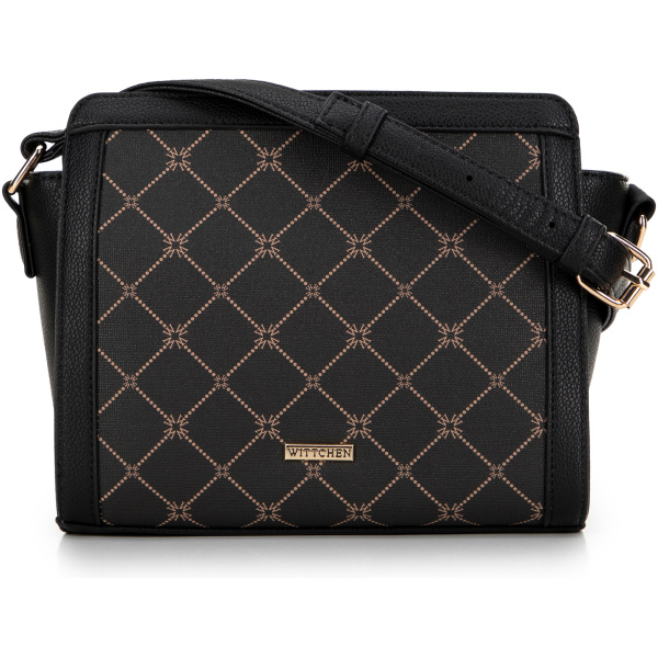 Čierna crossbody kabelka s monogramom 99-4Y-501-1