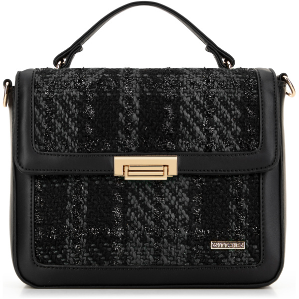 Čierna crossbody kabelka z látky bouclé 99-4Y-409-1