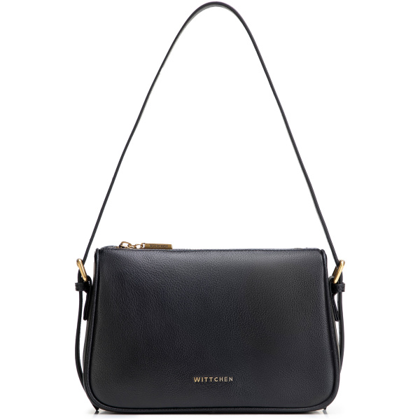 Čierna crossbody kabelka z prírodnej kože 102-4E-618-1