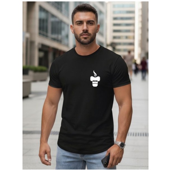 Čierne originálne tričko na voľný čas - M