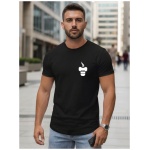 Čierne originálne tričko na voľný čas - XL