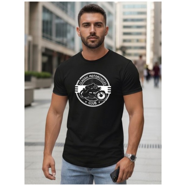 Čierne pánske tričko pre motorkára - M