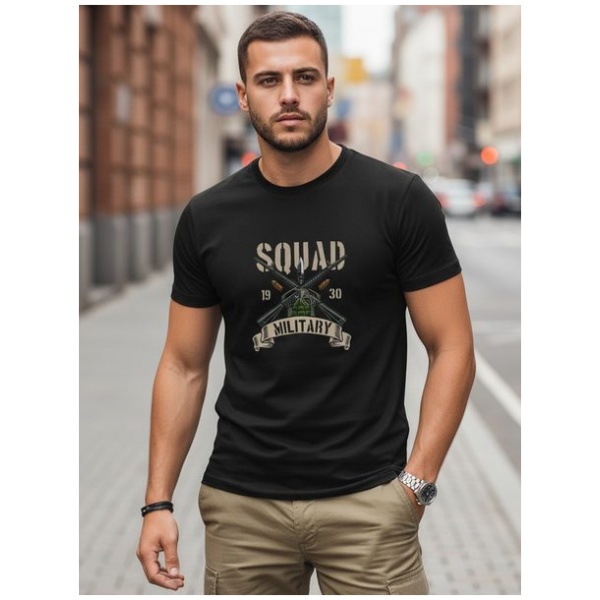 Čierne pánske tričko s army motívom - XL
