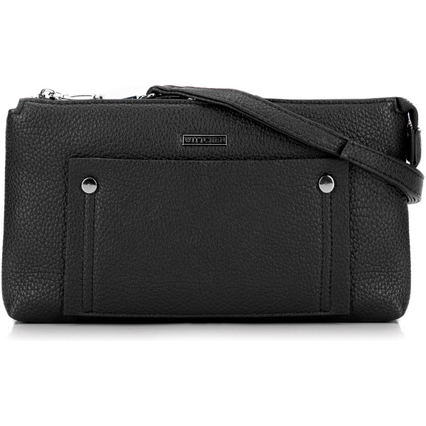 Čierno-strieborná dvojkomorová crossbody kabelka 29-4Y-604-1S