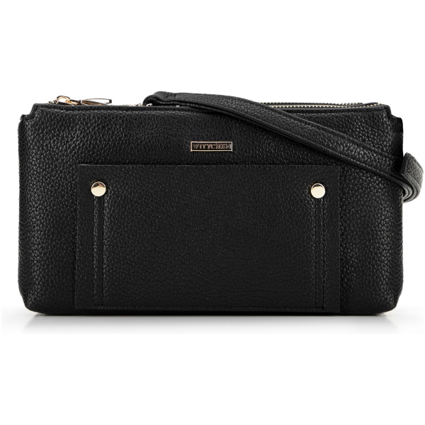 Čierno-zlatá dvojkomorová crossbody kabelka 29-4Y-604-1G
