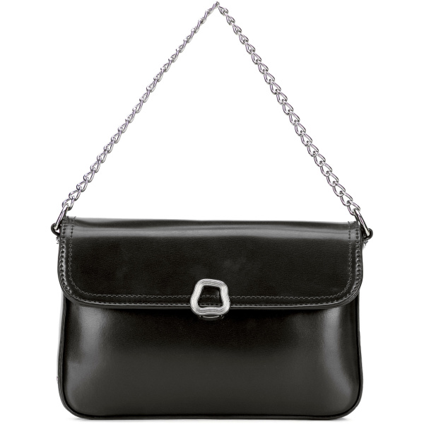 Crossbody kabelka z imitácie kože s retiazkou a klopou 101-4Y-435-1