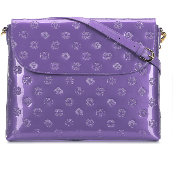 Crossbody kabelka z lakovanej kože 34-4-233-FF