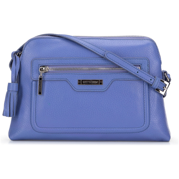 Crossbody kabelka z prírodnej kože so strapcom 29-4E-013-V