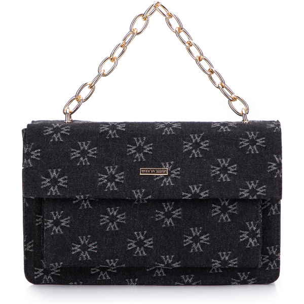 Crossbody kabelka z rifľoviny s monogramom 97-4Y-212-1