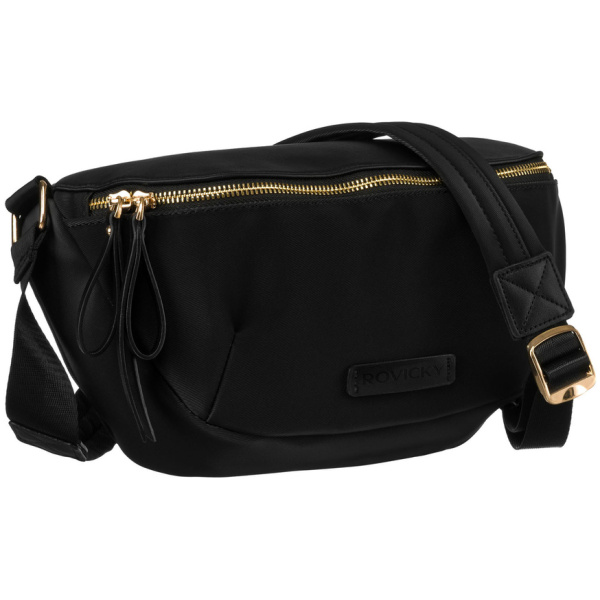 Dámska čierna crossbody taška z nylonu - Rovicky