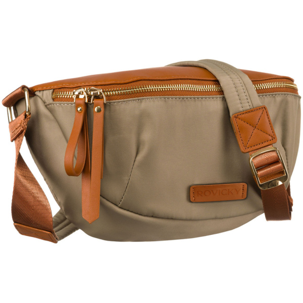 Dámska khaki-hnedá crossbody taška z nylonu