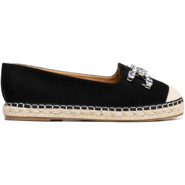 Dámske espadrilky s bižutérnou ozdobou béžové 100-DP-208-1