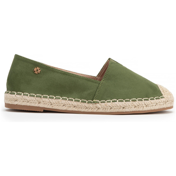 Dámske espadrilky s pleteným spracovaním zelené 100-DP-805-Z
