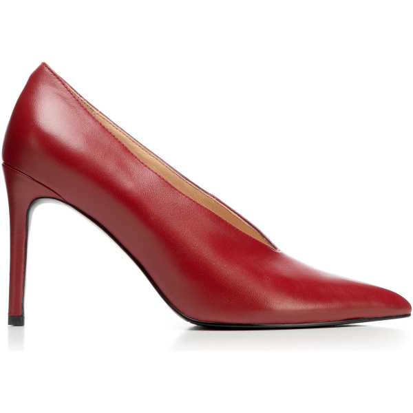 Dámske kožené lodičky červené 101-D-954-3