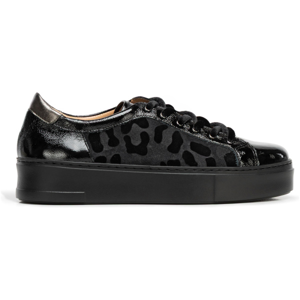 Dámske kožené sneakersy čierne 101-D-108-1